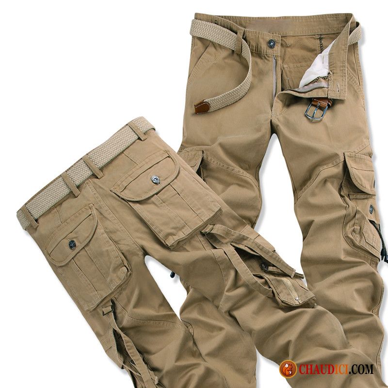 Pantalon Rouge Homme Jambe Droite De Plein Air Cargo Décontractée Homme