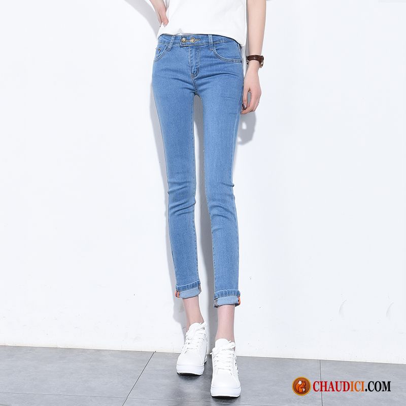 Pantalon Slim Couleur Femme Pantalon Collants Jeans Tendance Printemps Pas Cher