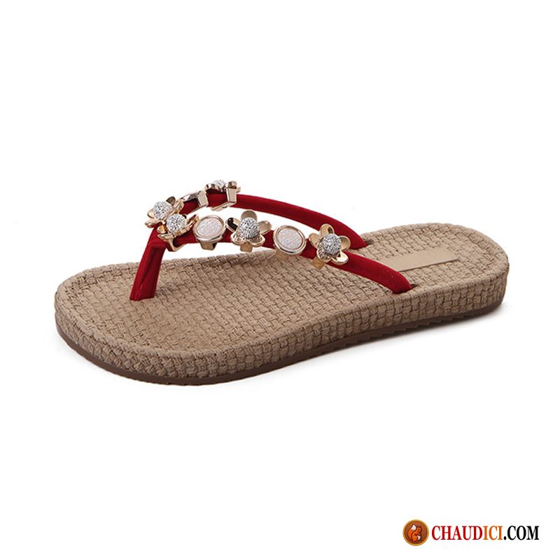 Pantoufle En Cuir Plage Tendance Tongs Chaussons Femme Outwear