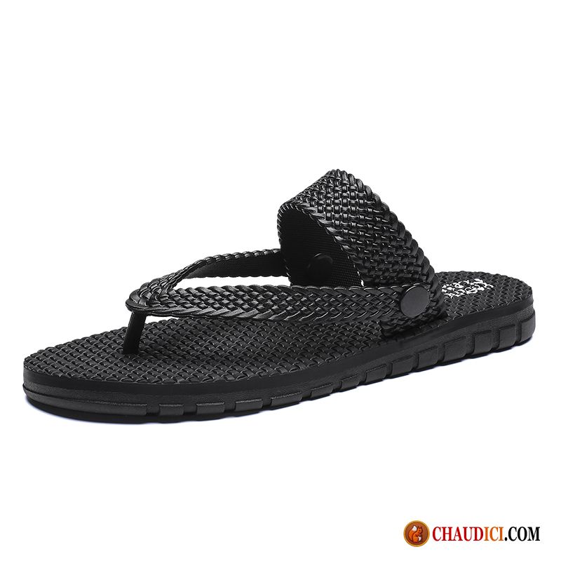 Pantoufles Chaude Homme Mode Tongs Chaussons Noir Tendance Plage