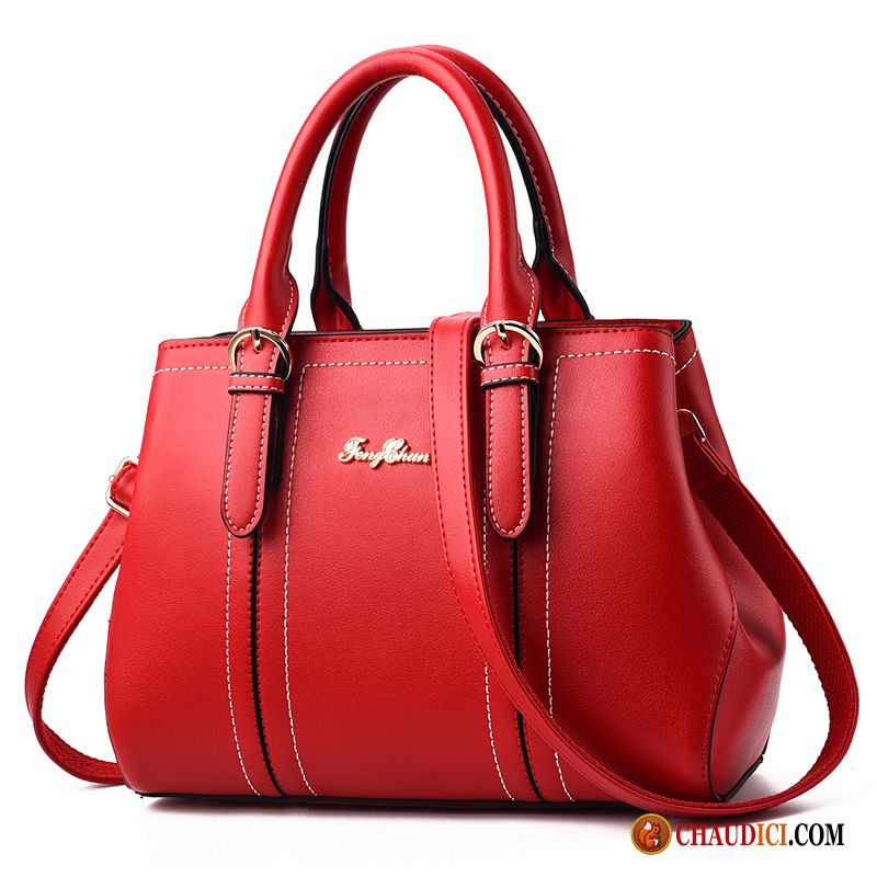 Petit Sac Cuir Femme Rouge Mode Grand Paquet Été Femme France