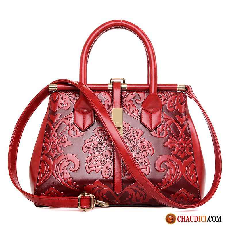 Pochette Pour Sac À Bandoulière Sarcelle Âge Moyen Élégant Fleur Femme Rouge