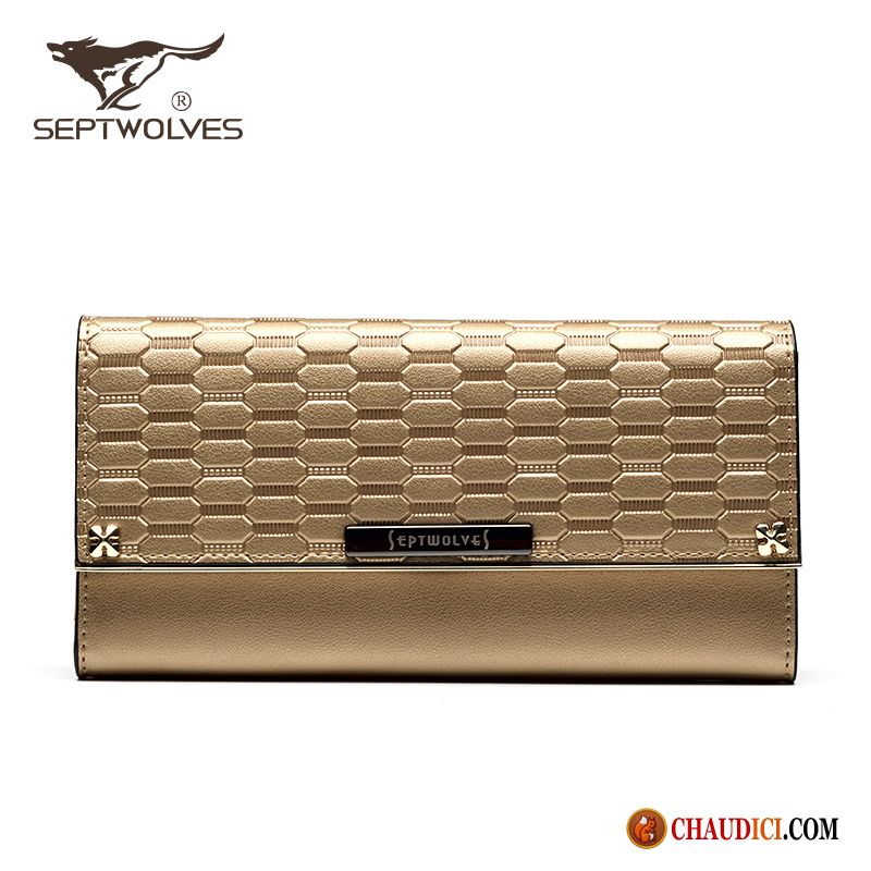 Portefeuille Femme Personnalisé Beige Portefeuilles Trois Fois Portefeuille Le Nouveau Longue Section Soldes