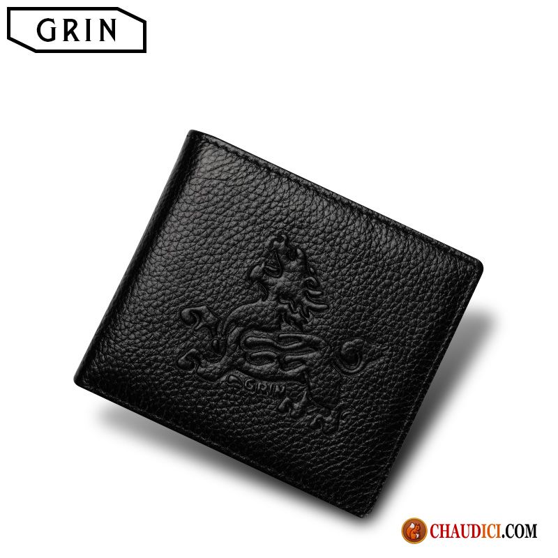 Portefeuille Homme Porte Chequier Marron Portefeuille Cuir Véritable Mini Tendance Très Mince En Ligne