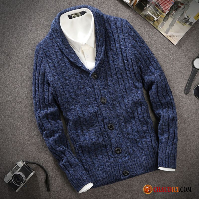 Pull Mode Homme Lilas Grande Taille Cardigan Col V Printemps Légère France