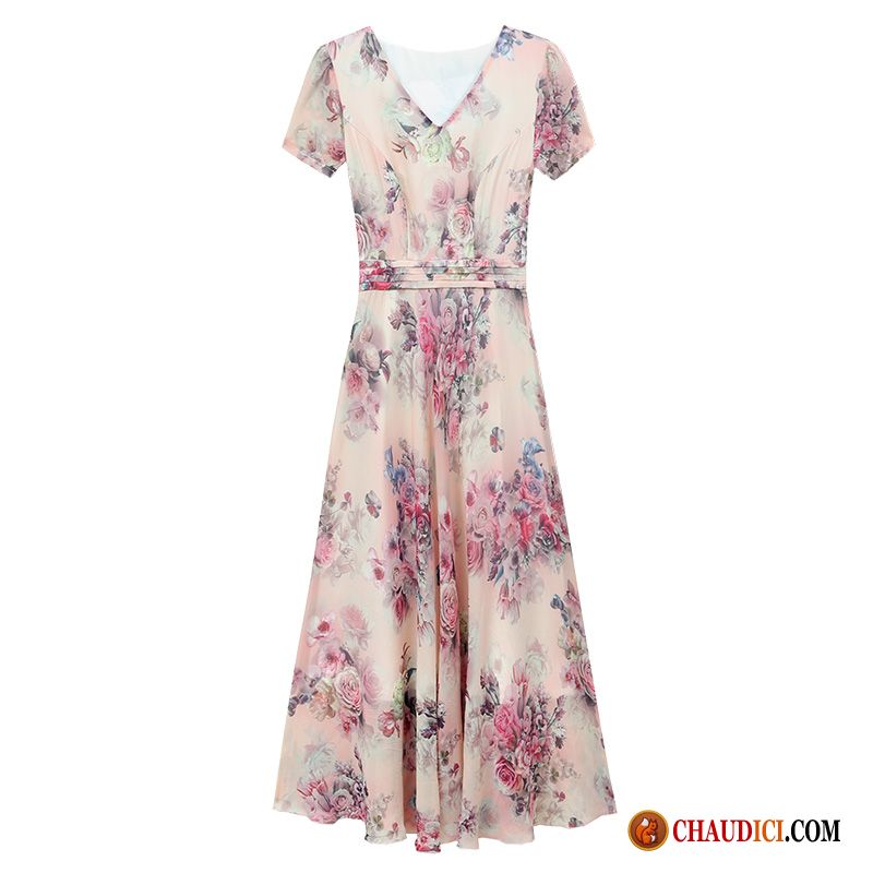 Robe Bustier Blanche Pas Cher Rose Robe Petite Marguerite Femme Floral En Vente