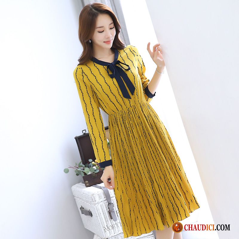 Robe De Soirée Longue Noire Chameau Plissé Printemps Tempérament Femme Jaune