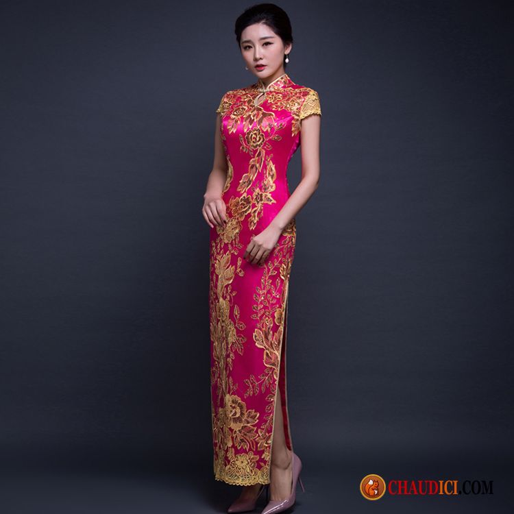 Robe Fluide D Été Étape Cheongsam Diviser La Fourchette Réunion Annuelle Montrer