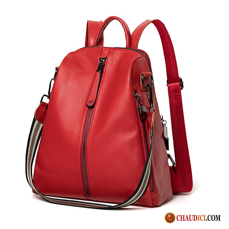 Sac A Dos Fabriqué En France Saphir Antivol Sauvage Rouge Femme Tendance Pas Cher