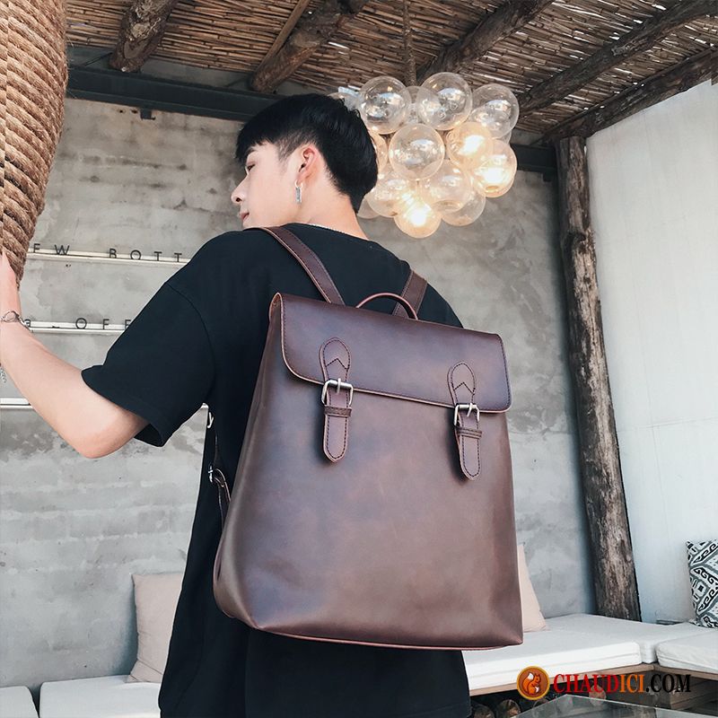 Sac A Dos Pour College Homme Sac À Dos Rétro Cartable Loisir Tendance