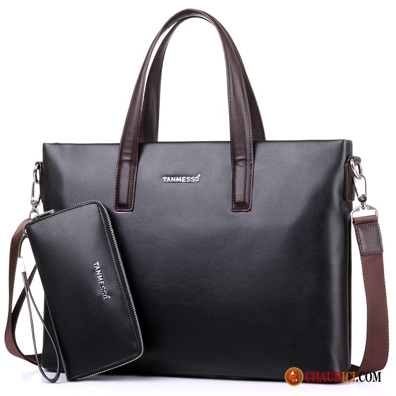 Sac A Main Cuir Marron Homme Pensée Simple Loisir Peau Douce Hommes Cuir France