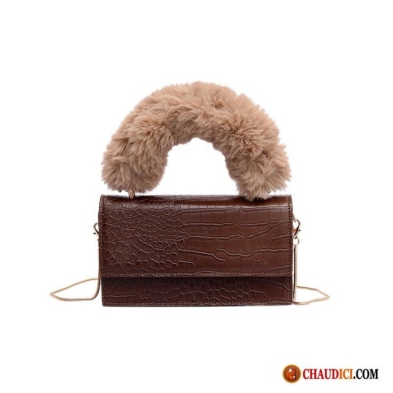 Sac A Main De Grande Marque Peluche Sauvage Femme Sacs À Bandoulière Chaîne Pas Cher