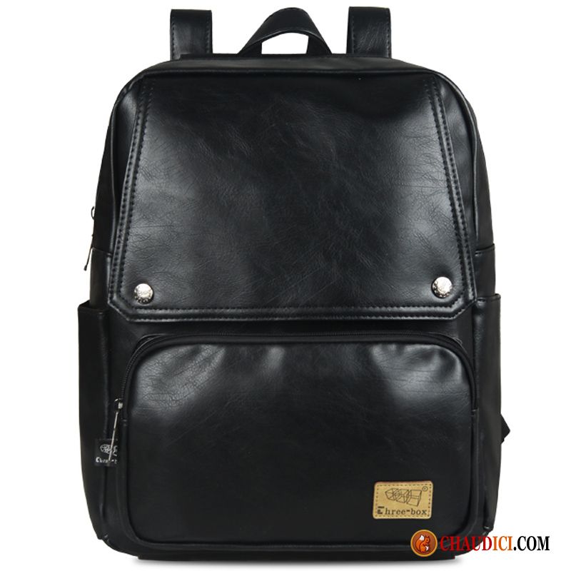 Sac De Collège Pour Homme Tendance Pu Loisir Sac À Dos Simple Pas Cher