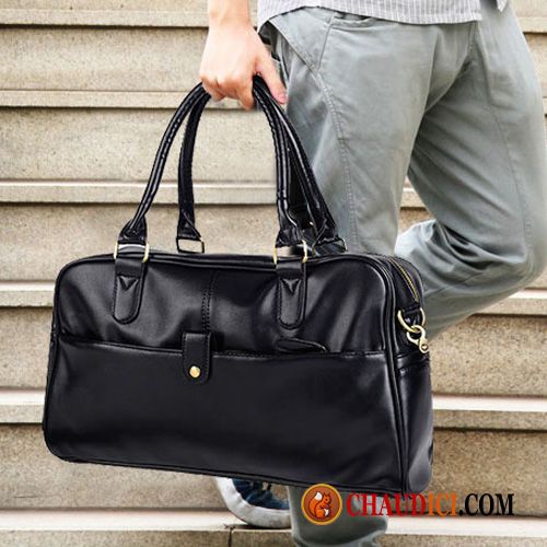 Sac De Voyage Simili Cuir Tomate Tendance Entreprise Noir Homme Sac À Main Pas Cher