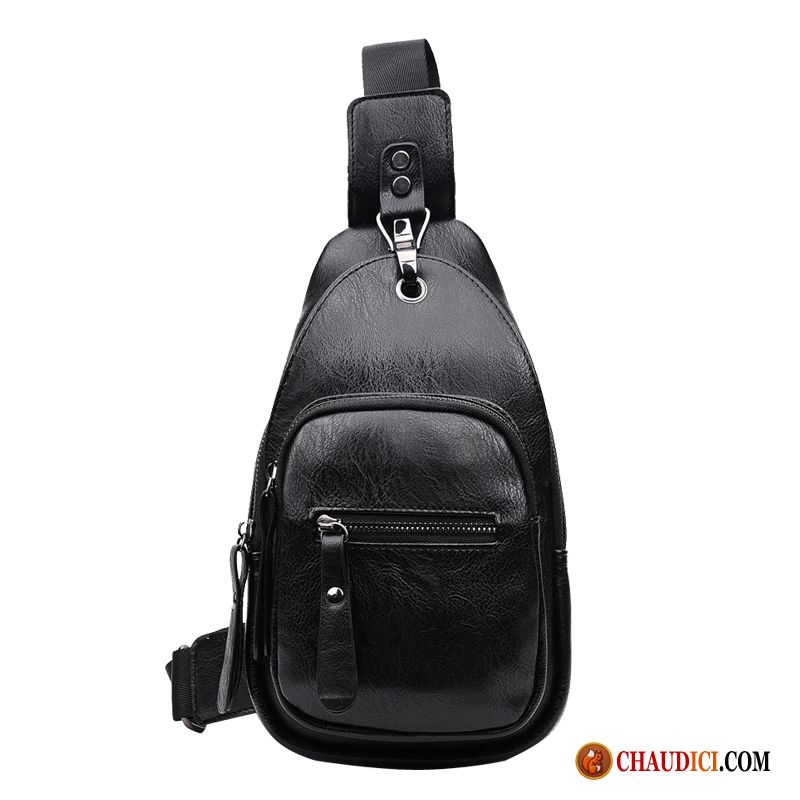 Sac En Bandoulière Noir Pérou Sac Poitrine Sport Voyage Loisir Homme