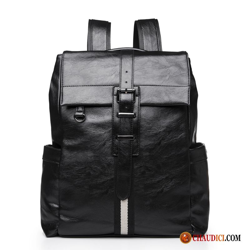 Sac Scolaire Homme Petit Cuir Véritable Sac À Dos Noir Voyage France