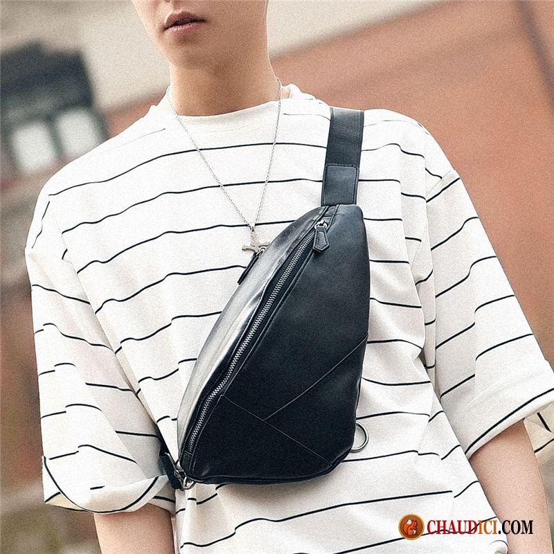 Sac À Bandoulière Bandoulière Cuir Homme Sac Poitrine Le Nouveau Homme Hommes Tendance