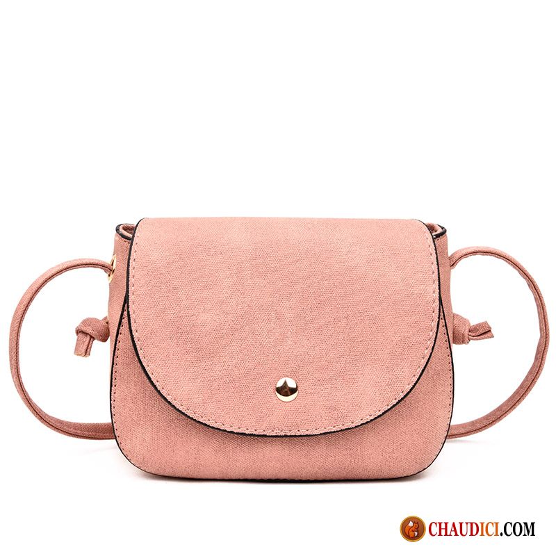 Sac À Bandoulière En Toile Mini Rétro Femme Rose Sauvage Pas Cher