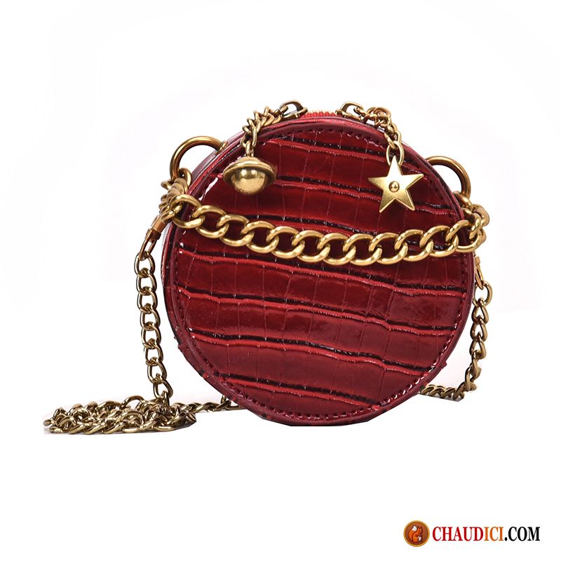 Sac À Bandoulière Femme Bandouliere Peachpuff Rouge Mode Chaîne Femme Petit