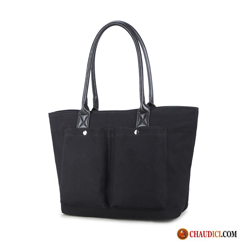 Sac À Main Noir Et Doré Tote Simple Sacs À Bandoulière Sauvage Femme