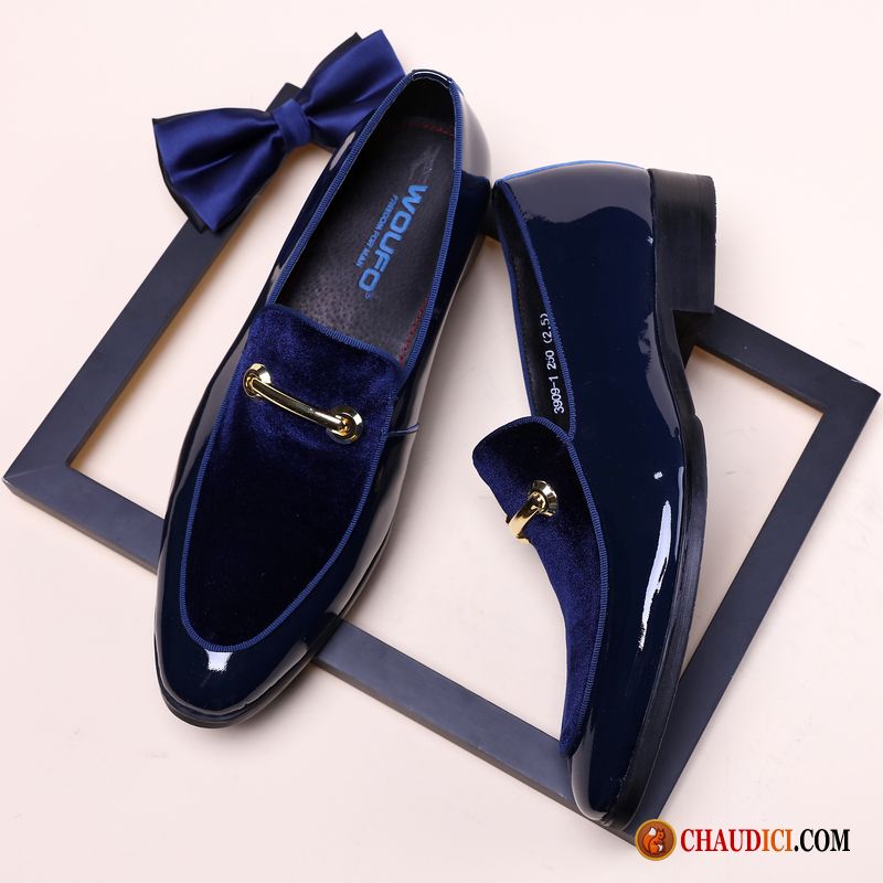 Sandales Hommes Noires Argent Bleu Pointe Pointue De Boîtier Tendance Derbies Soldes