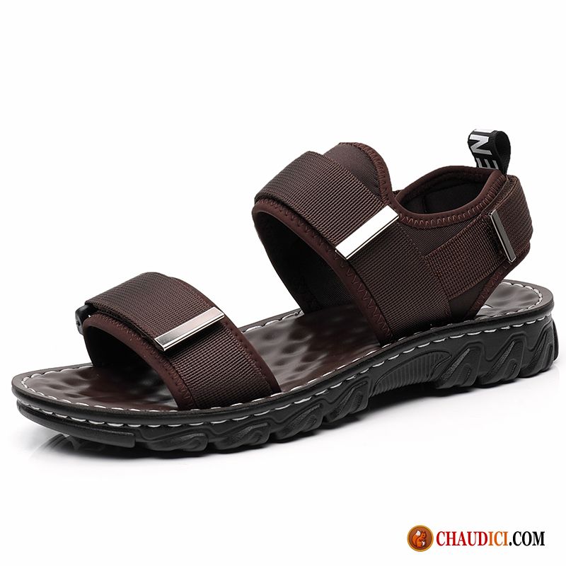 Sandales À Talon Pas Cher Homme Tendance Tongs Chaussons Homme Marron Plage