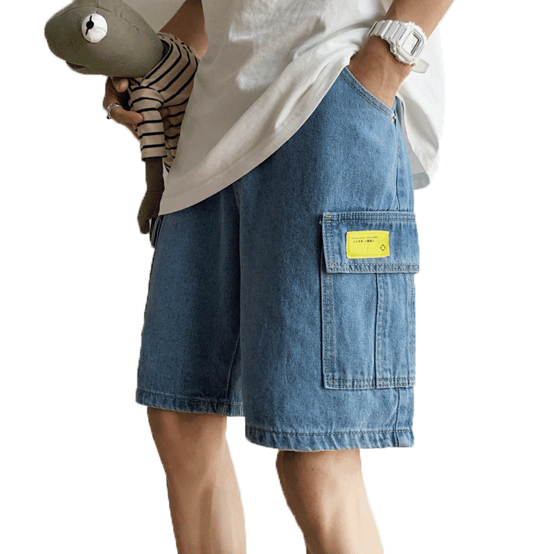 Shorts Homme Ceinture Élastique Les Adolescents Cargo Multi-poche Grande Taille Cinquième Pantalon Pas Cher