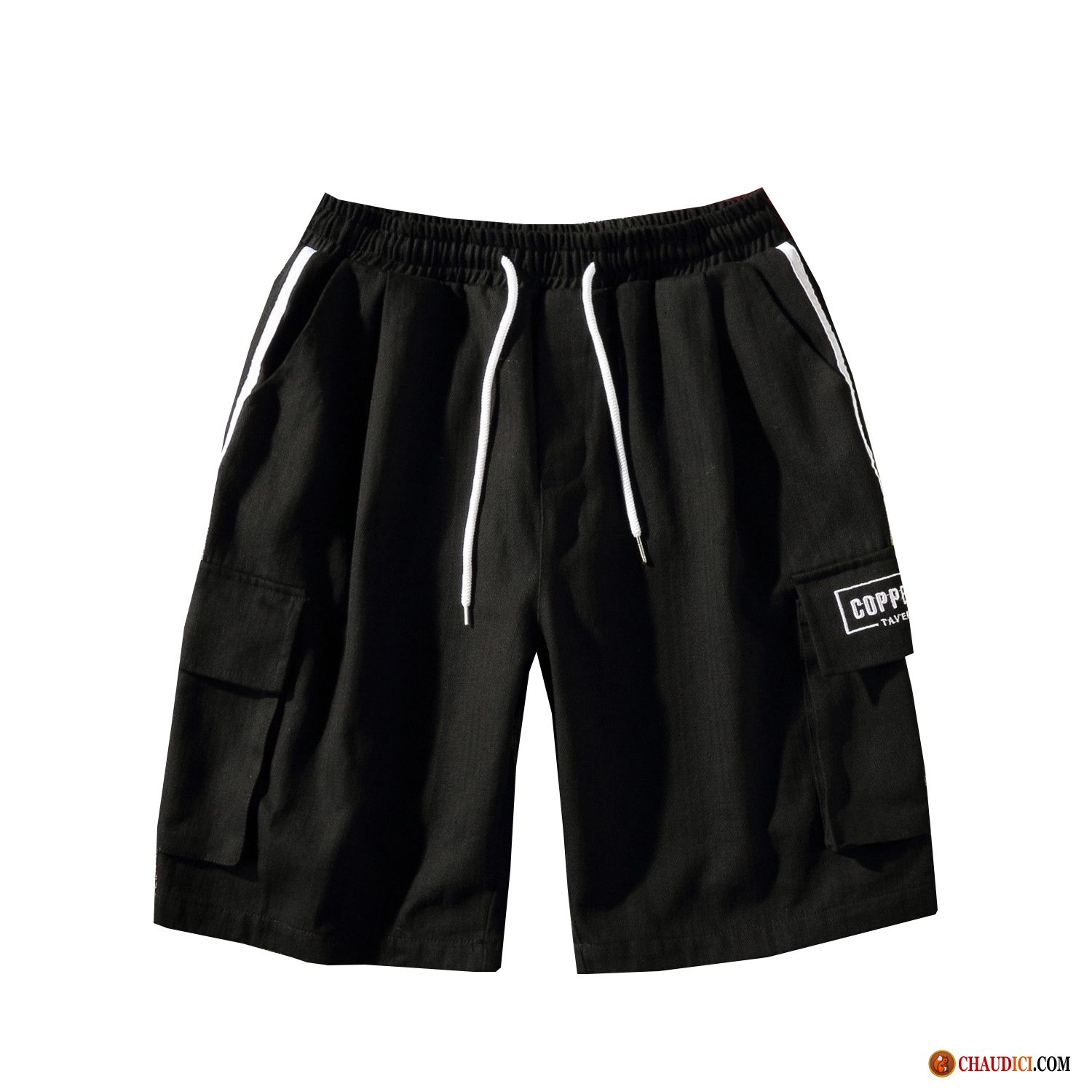 Shorts Homme Noir Tendance Été Cinquième Pantalon Noir Homme En Ligne