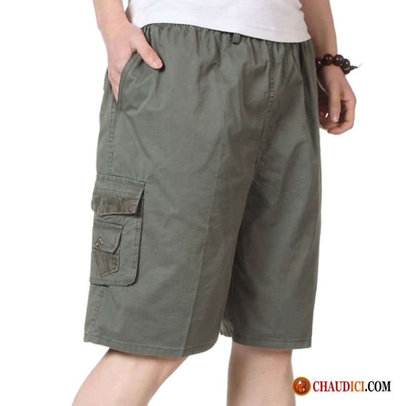 Shorts Mode Homme Gris Bronzage Homme Légère Cinquième Pantalon Tendance Baggy Pas Cher