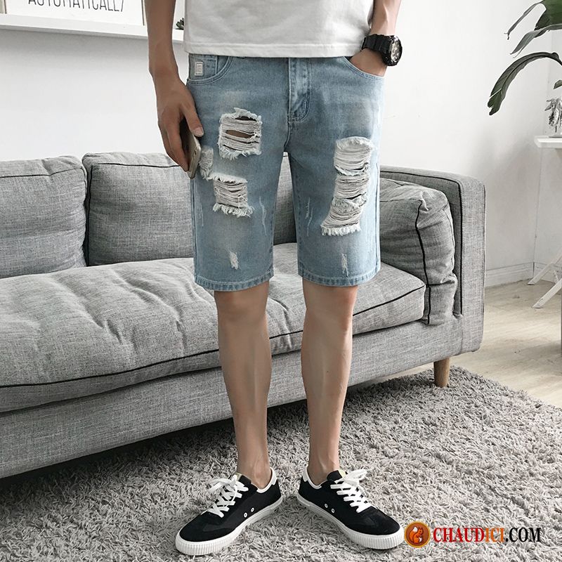 Shorts Skai Homme Rose Homme Cinquième Pantalon Marque De Tendance Bleu Légère