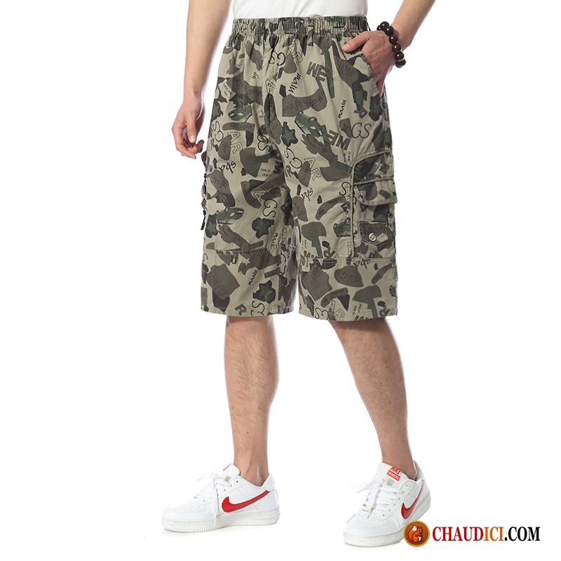 Shorts Toile Slim Homme Blé Homme Shorti Âge Moyen Grande Taille Été