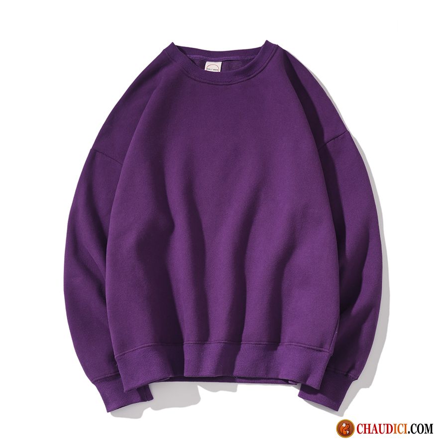 Sous Sweat À Capuche Col Cheminée Homme Longues Hoodies L'automne Col Rond Baggy Soldes