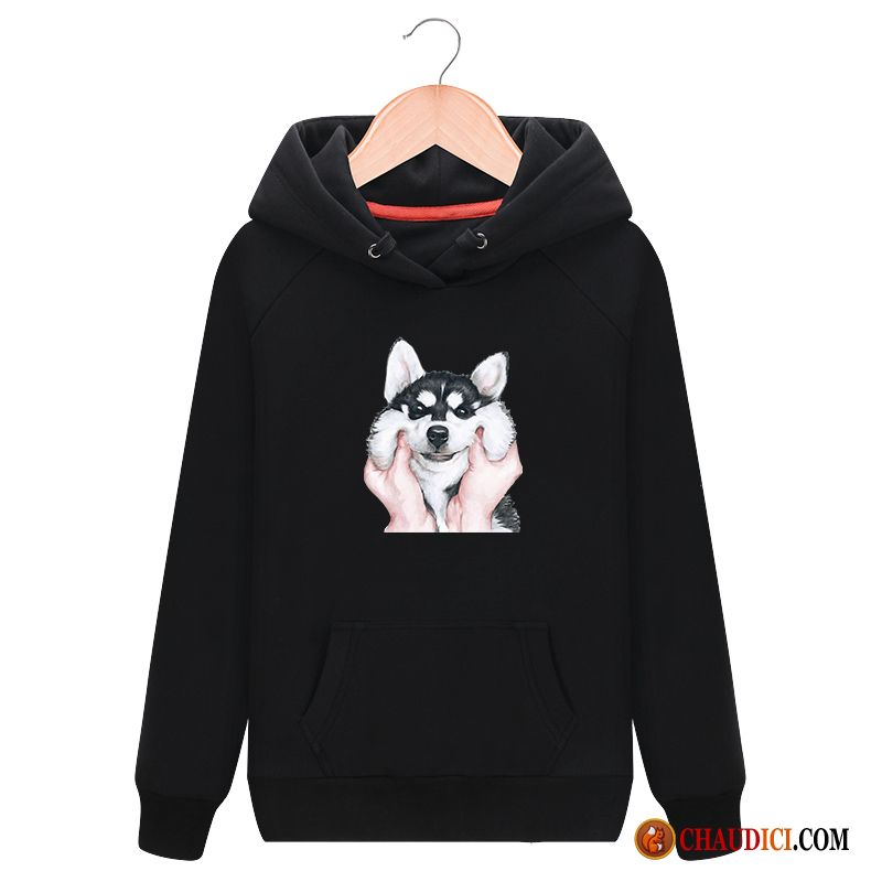 Sweat À Capuche Col En V Femme Azur Noir Fille Femme Baggy Capuche