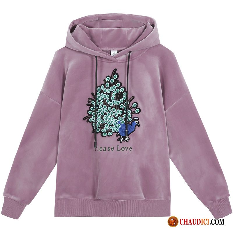 Sweat À Capuche Coloré Femme Hoodies Court Longues Manteau Velours