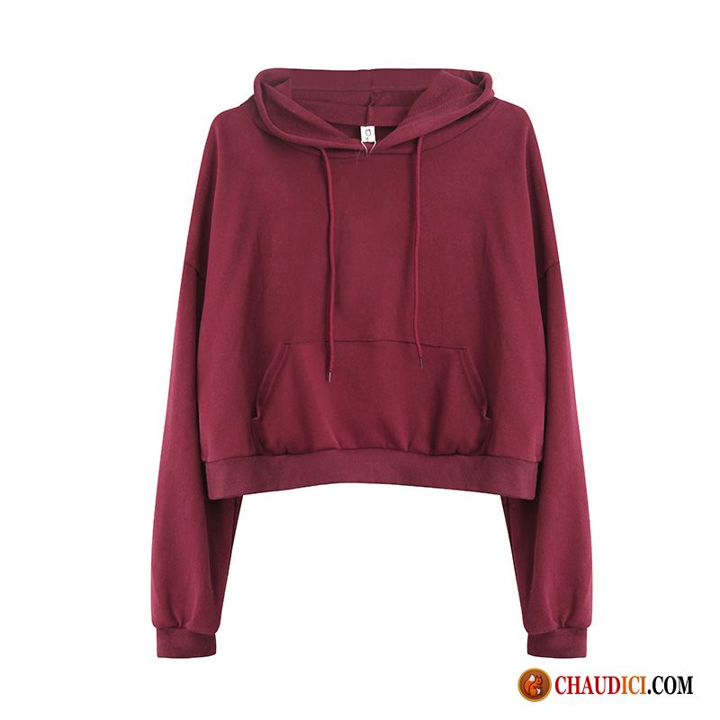 Sweat À Capuche Long En Laine Ultra Hoodies L'automne Court Noir Pas Cher