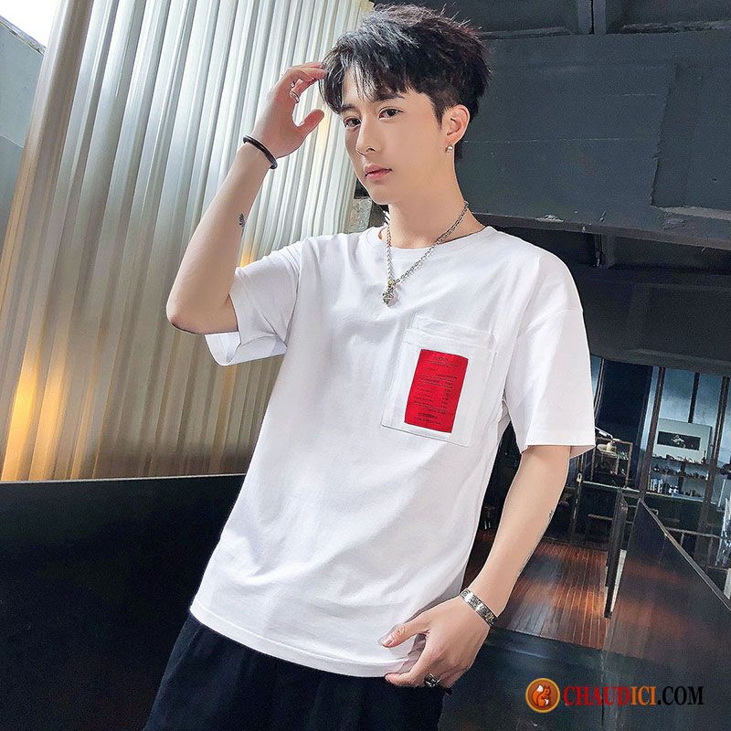 T Shirt Blanc Manche Longue Homme Blanc Courte Une Veste Baggy Homme Pas Cher