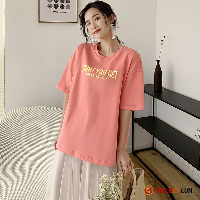 T Shirt Coton Femme Femme Une Veste Baggy Étudiant Été