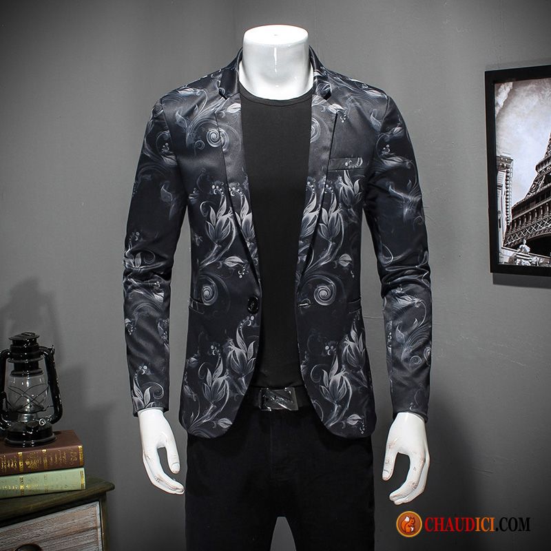 Taille Blazer Homme Costume Homme Manteau Jeunesse Fleur