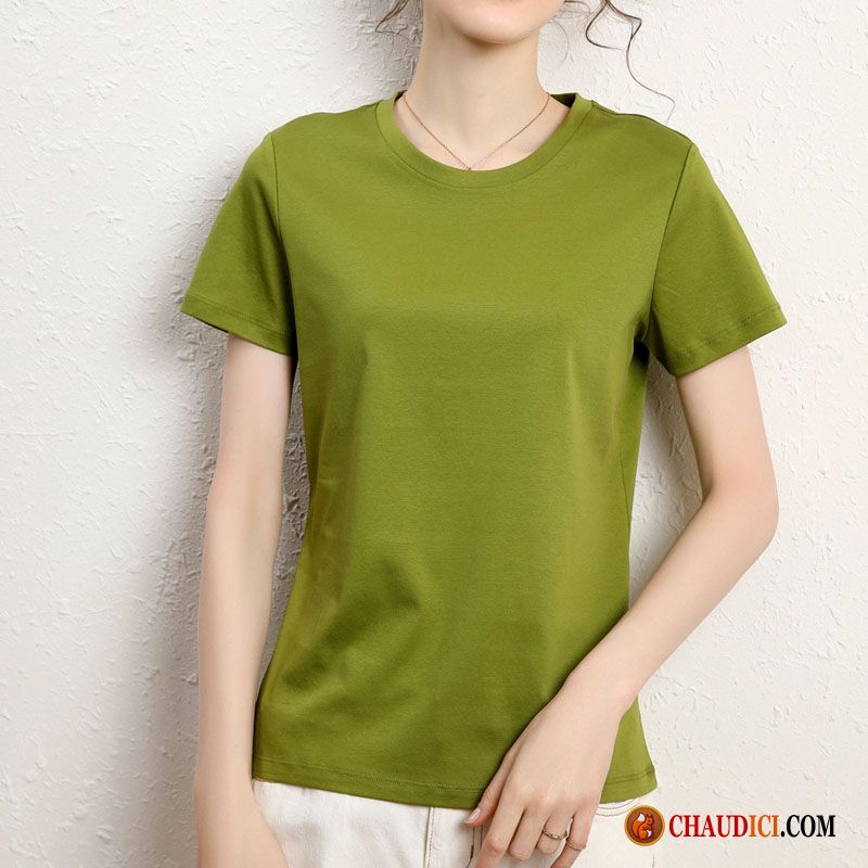 Tee Shirt Bretelle Femme Chemise En Bas Coton Bio Vert Femme Soie De Glace France