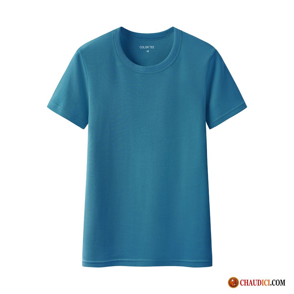 Tee Shirt Femme Soldes Ambre Une Veste Coton Bio Col Rond Été Courte