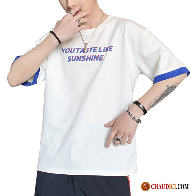 Tee Shirt Pas Cher Homme De Marque Baggy Une Veste Demi Manche Courte Homme