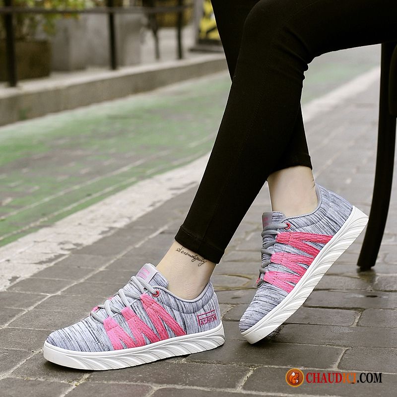 Vente Chaussure De Running Toile Laçage Chaussures De Skate Basse Sport Pas Cher