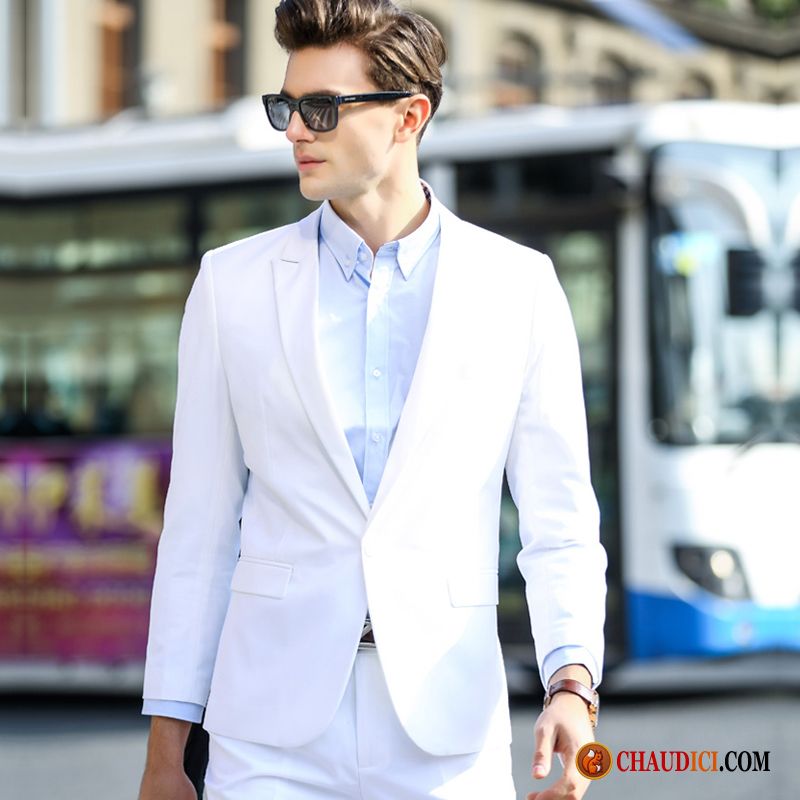 Veste Blazer Cintrée Homme Mode Mariage Blanc Homme L'automne