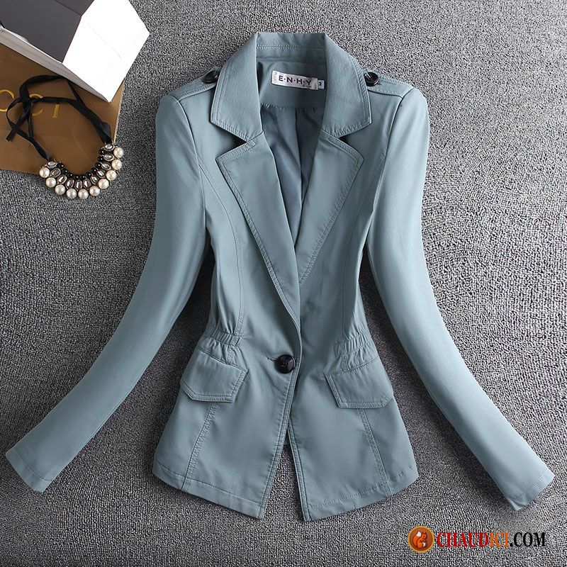 Veste Décontractée Femme Rose Mince Femme Slim Bleu L'automne