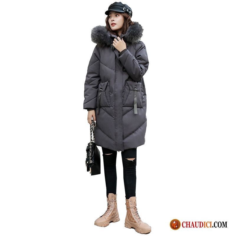 Veste En Coton Femme Bleu Marine Saumon Chauds Manteau En Coton Capuche Gris Hiver