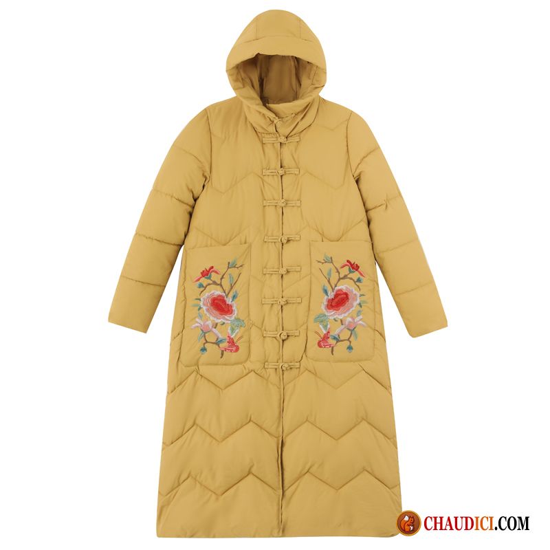 Veste En Coton Femme Classe Femme Manteau En Coton Longues Style Chinois Tendance