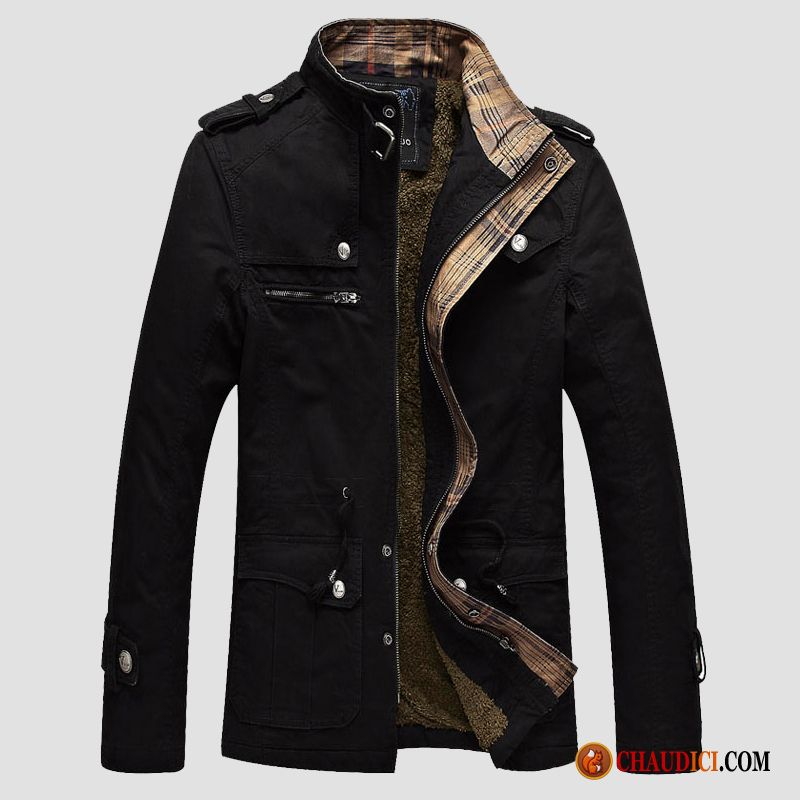 Veste En Cuir Cintrée Homme Homme Vêtements Matelassé Épaissir Hiver Manteau En Coton En Vente