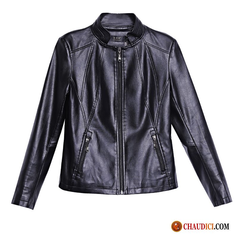 Veste En Cuir Hiver Long Femme Mince Printemps Veste Vestes En Cuir Femme Pas Cher