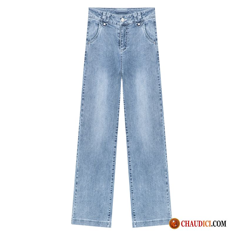 Veste En Jeans Pas Cher Jambe Droite Haute Cintrée Baggy Pantalon Femme