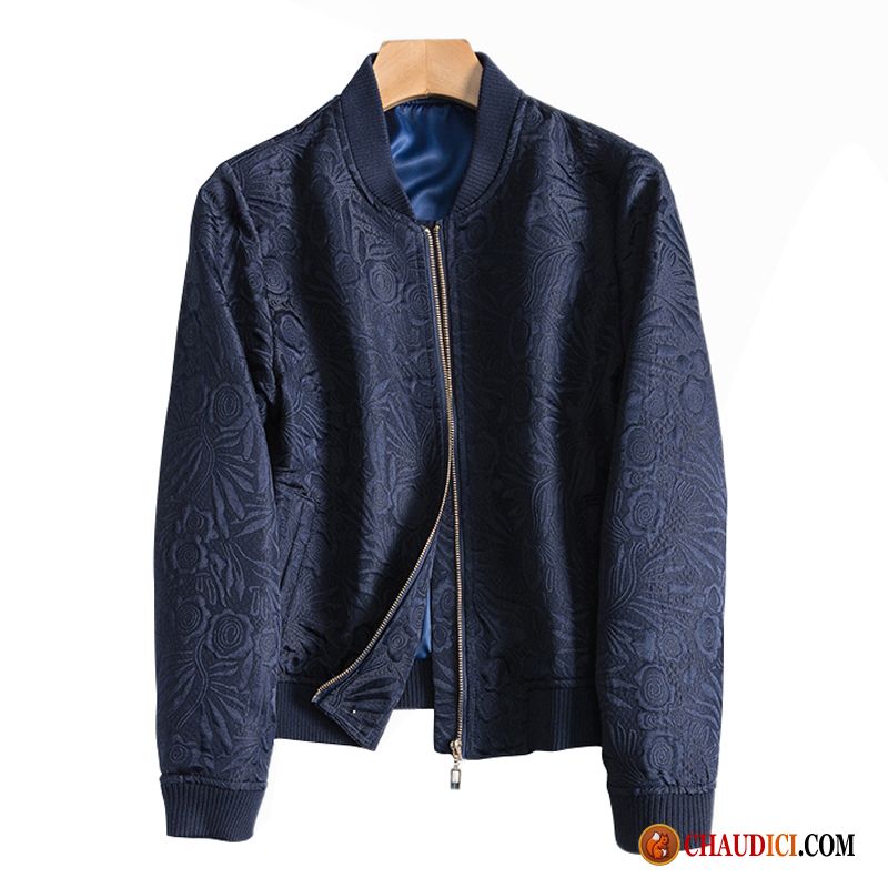 Veste Femme Coton Bleu Longues Vêtements De Baseball Femme Col Mandarin Pas Cher